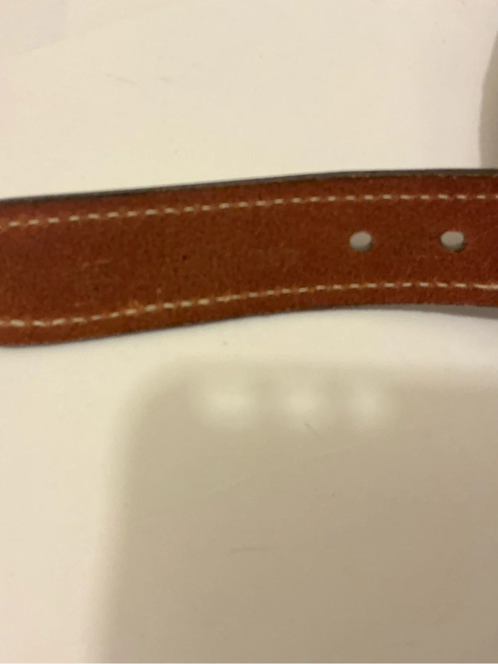 Tommy Hilfiger Green and Burgundy Canvas Belt with Brown Leather Trim sz 38